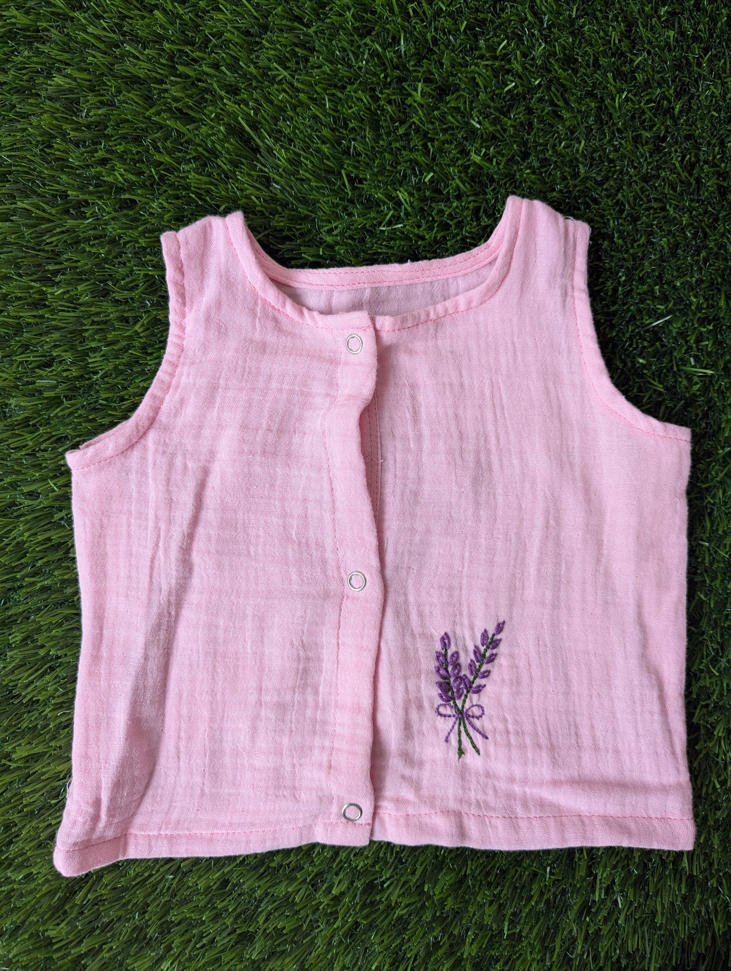 New Born Muslin Embroidery Vest