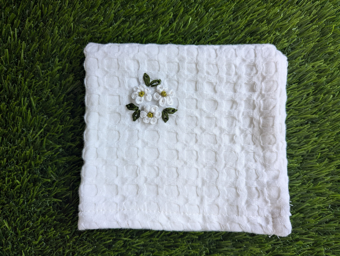 White Waffle Burp Cloth