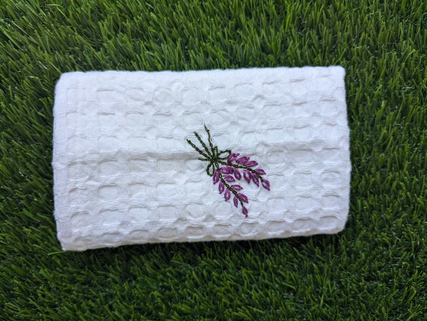 White Waffle Embroidery Burp Cloth