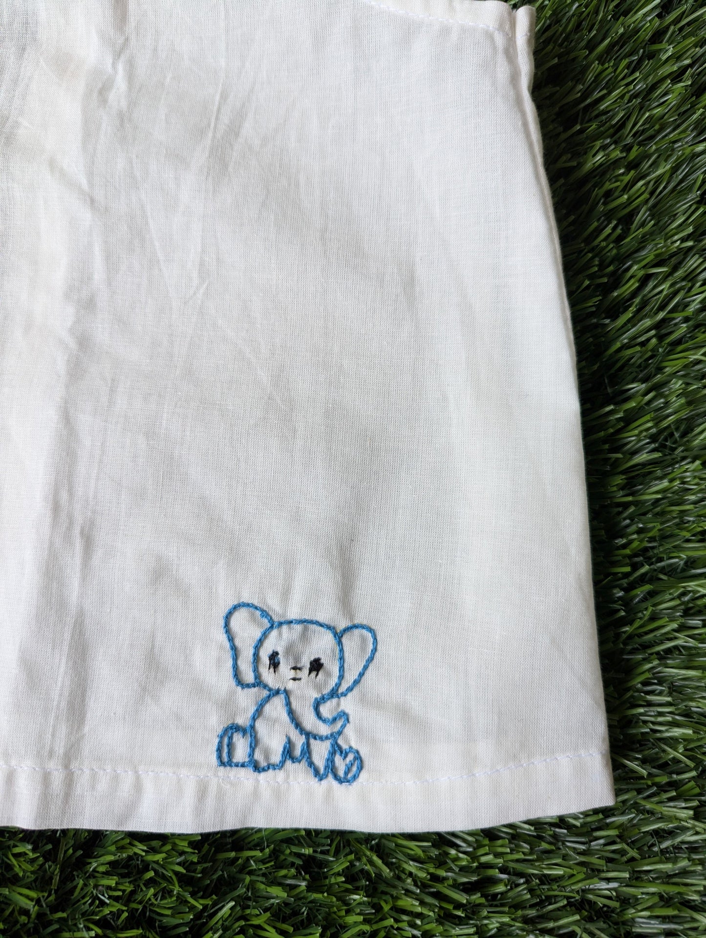 New Born Cotton White Embroidery vest