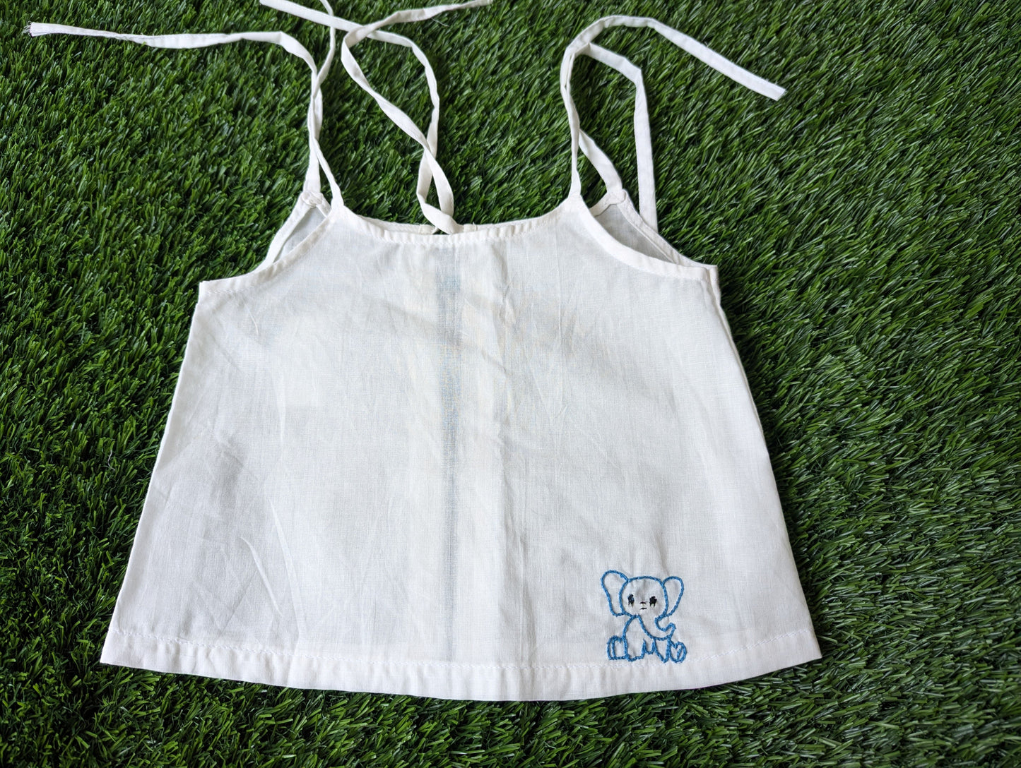 New Born Cotton White Embroidery vest