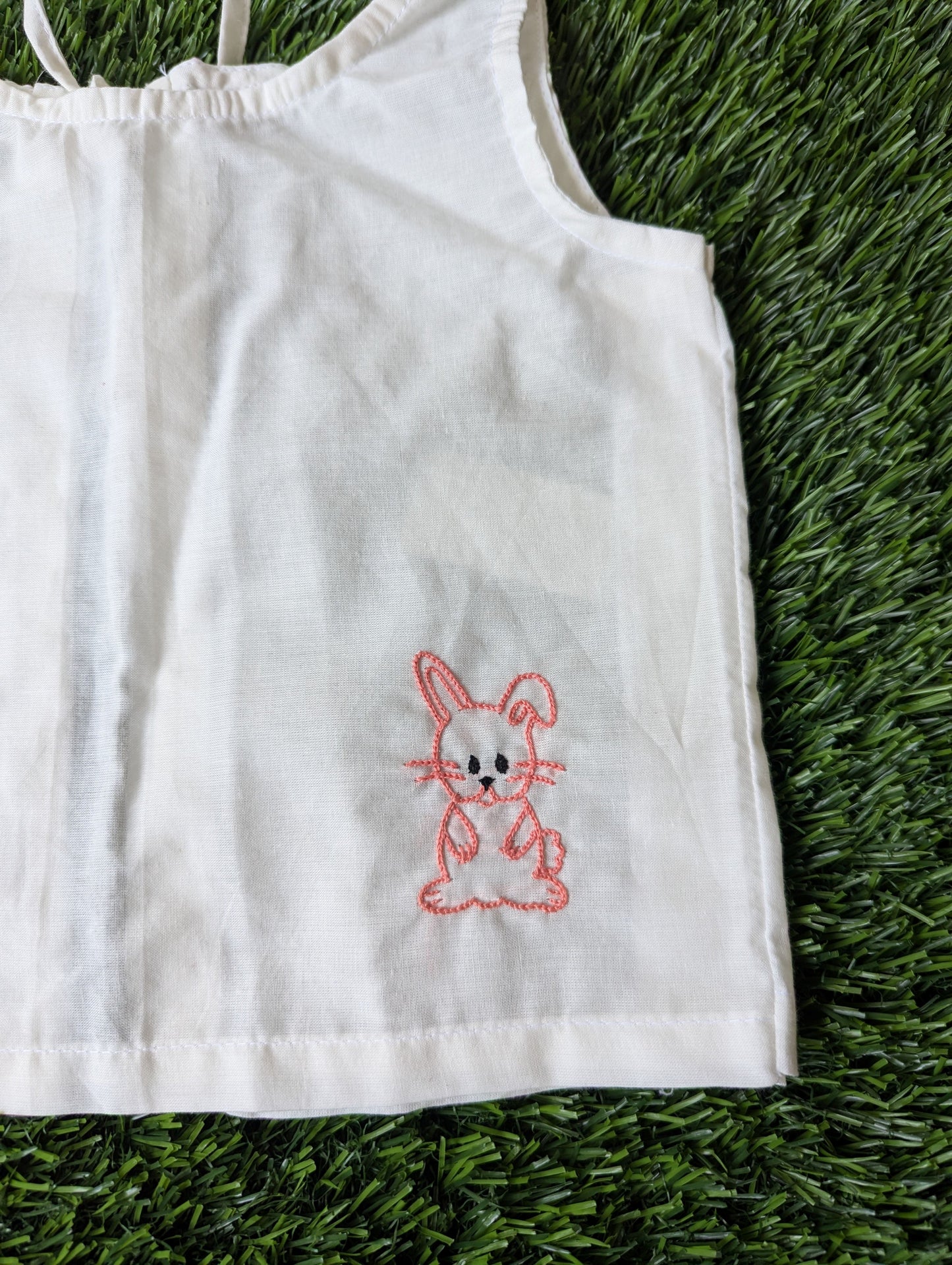 New Born Cotton White Embroidery vest