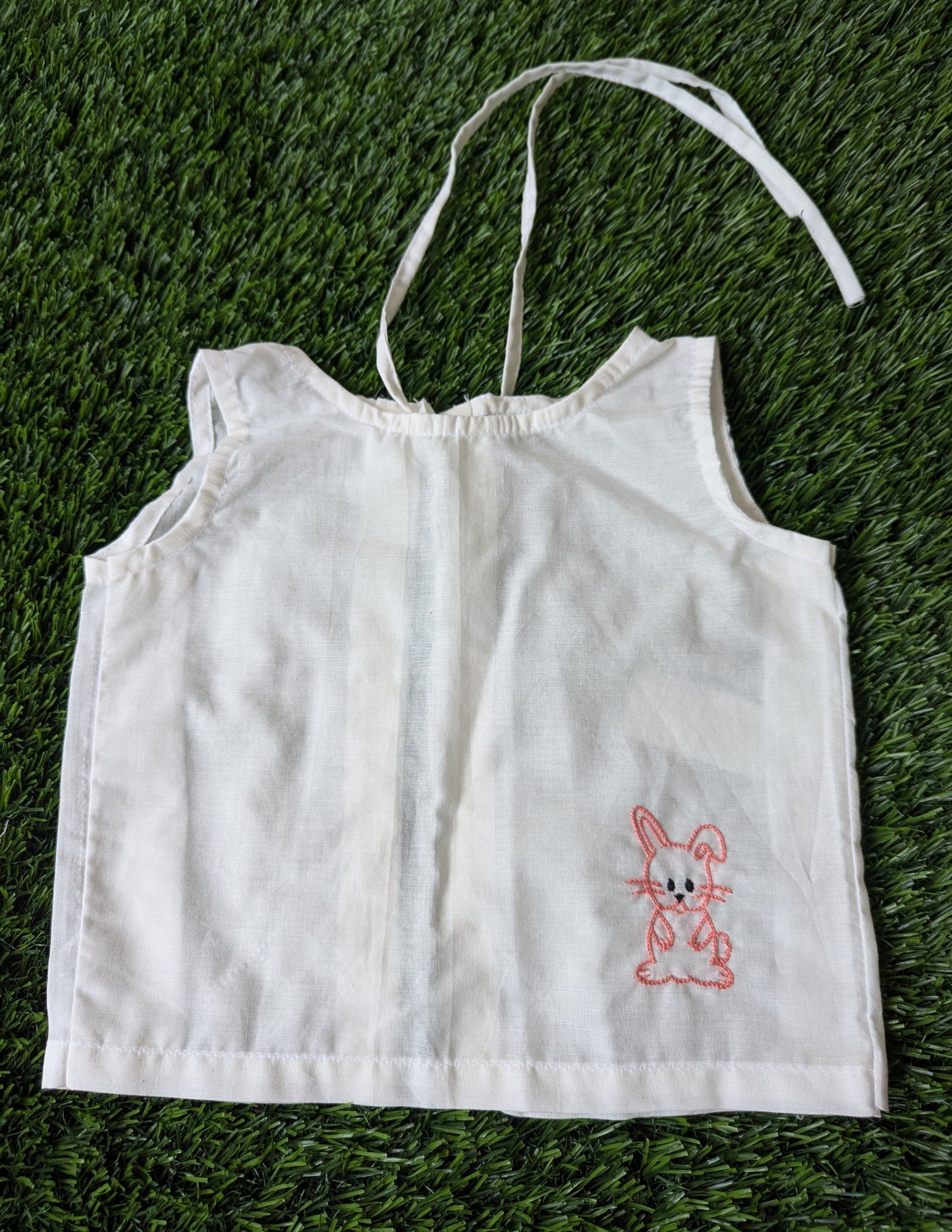 New Born Cotton White Embroidery vest