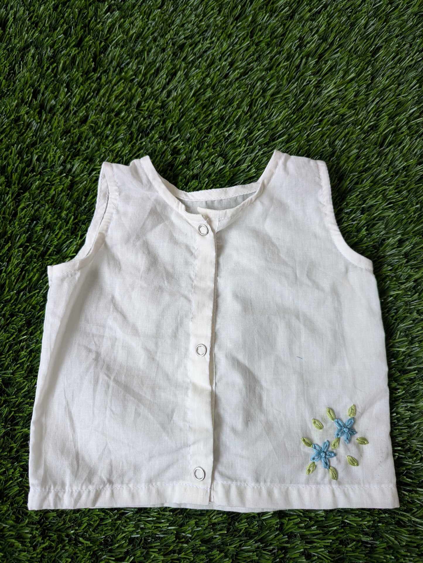 New Born Baby Cotton Embroidery Vest