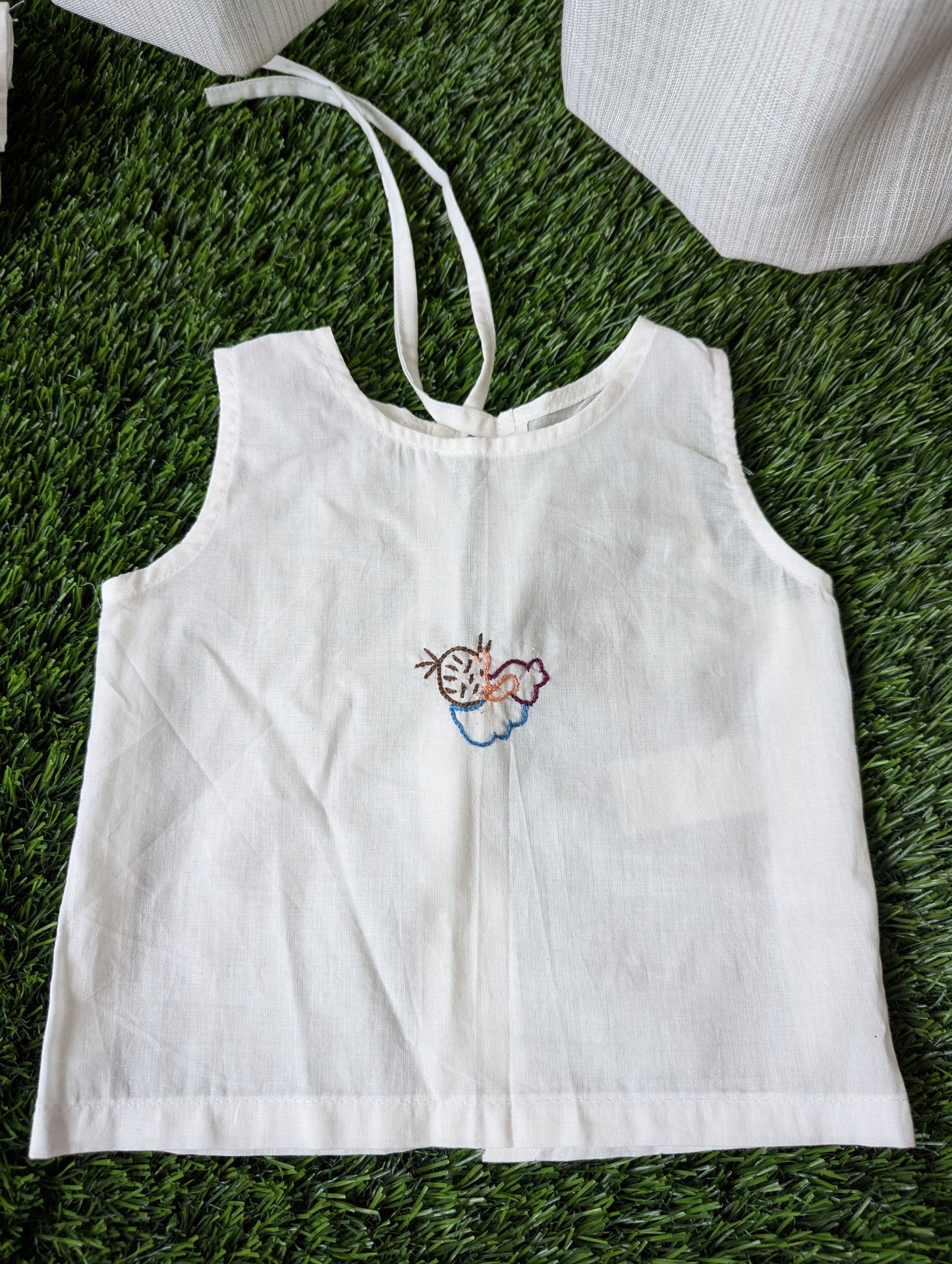 New Born Baby Cotton Embroidery Vest
