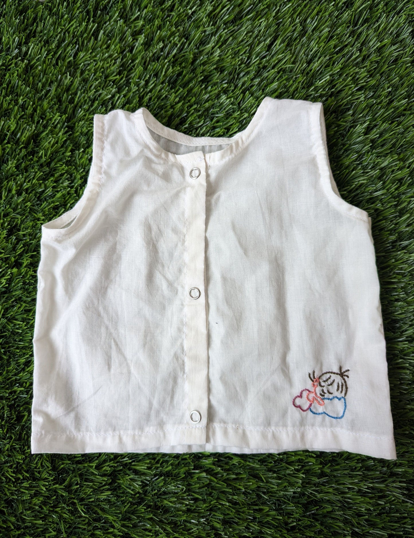 New Born Baby Cotton Embroidery Vest