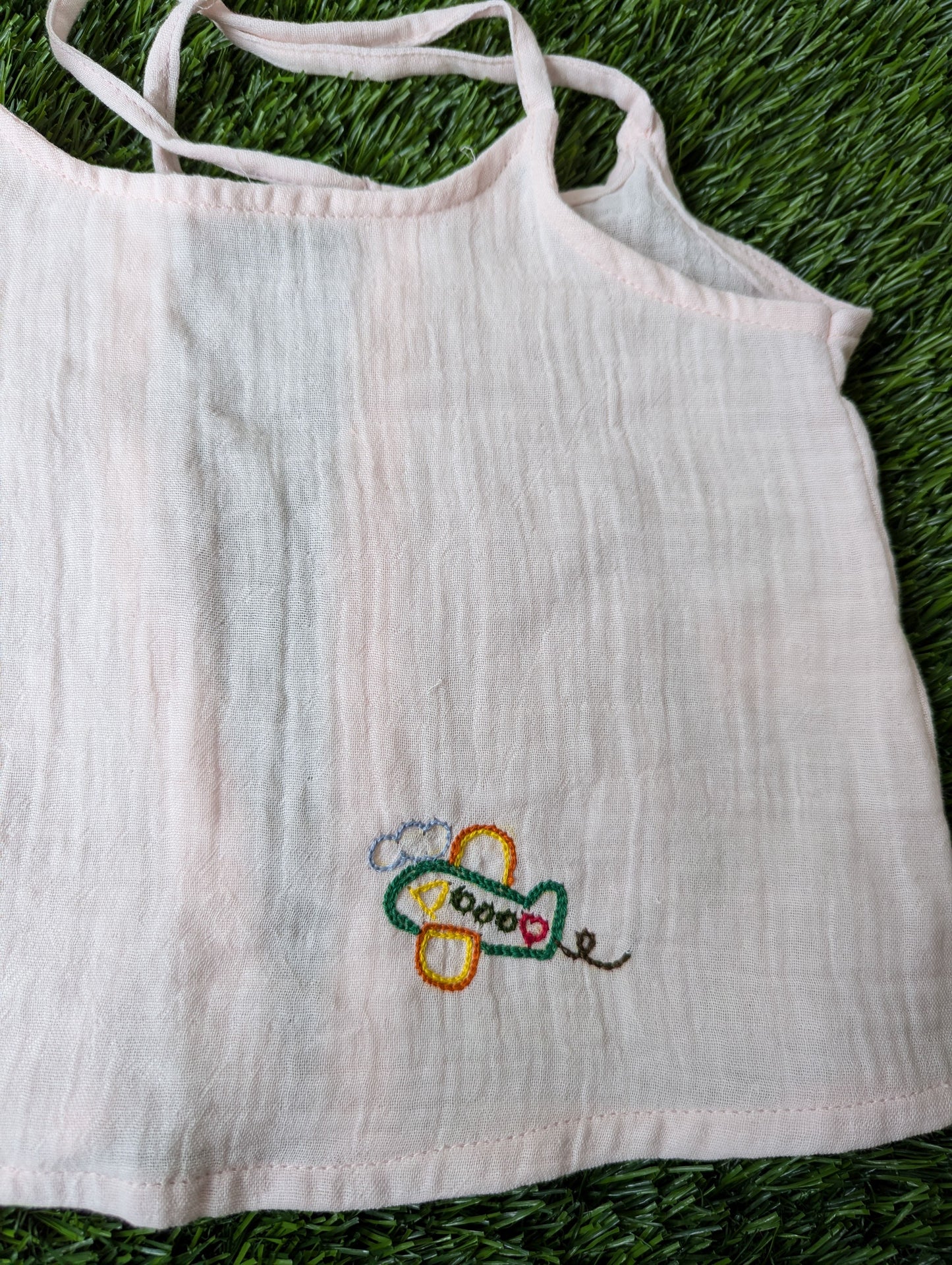 New Born Muslin Embroidery Vest