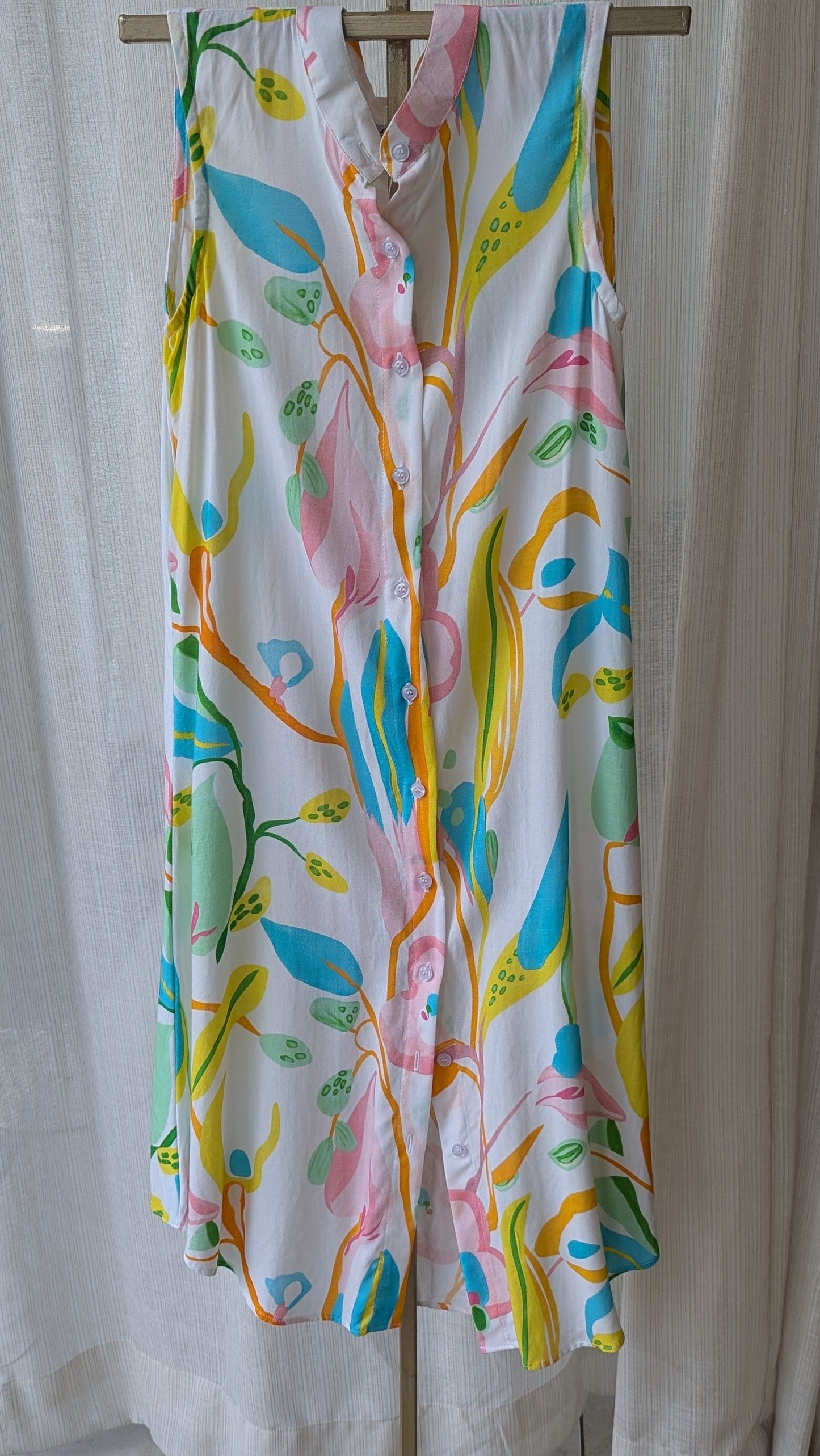 Rayon Shirt Dress White