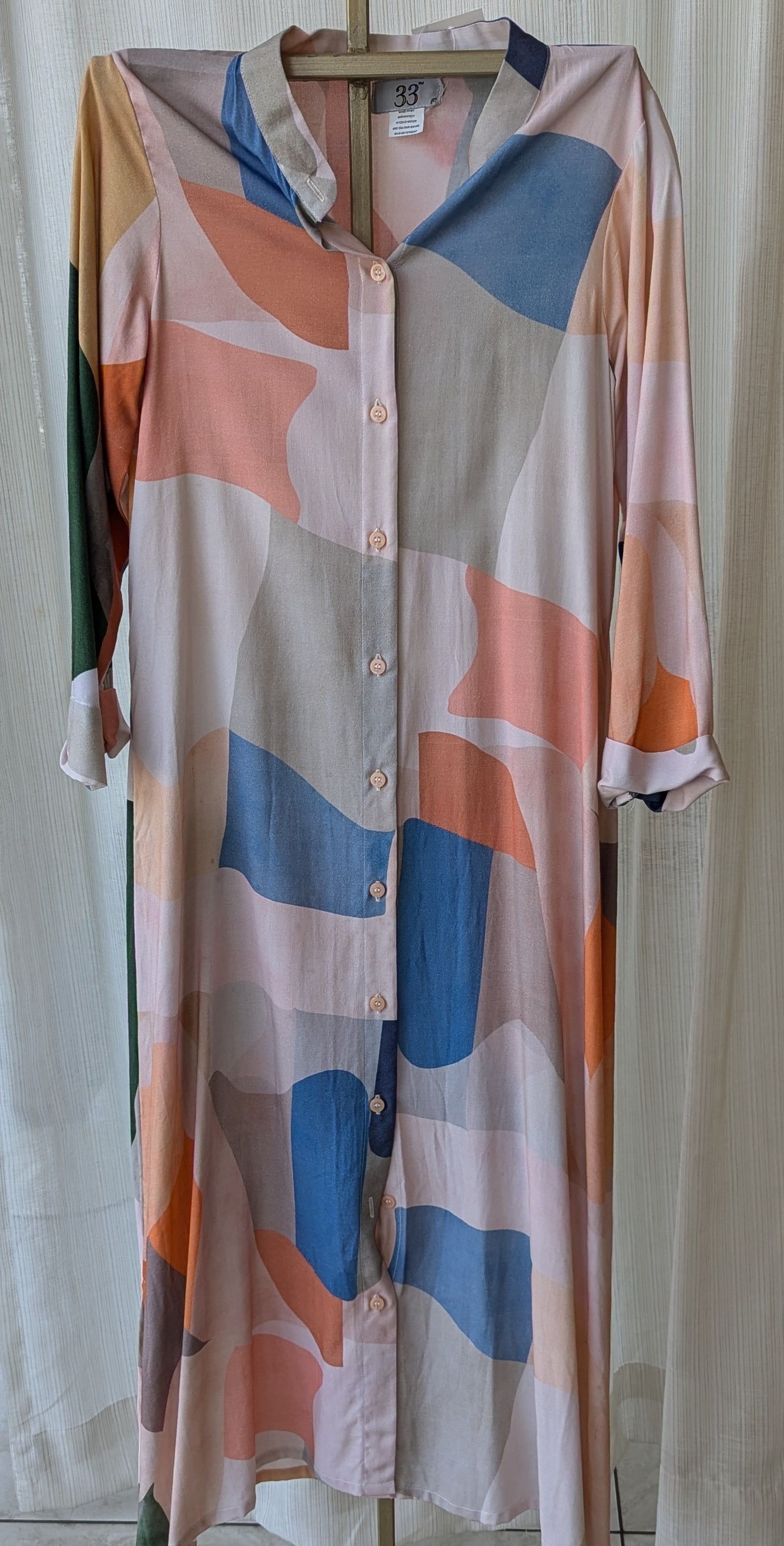 Rayon Shirt Dress Peach