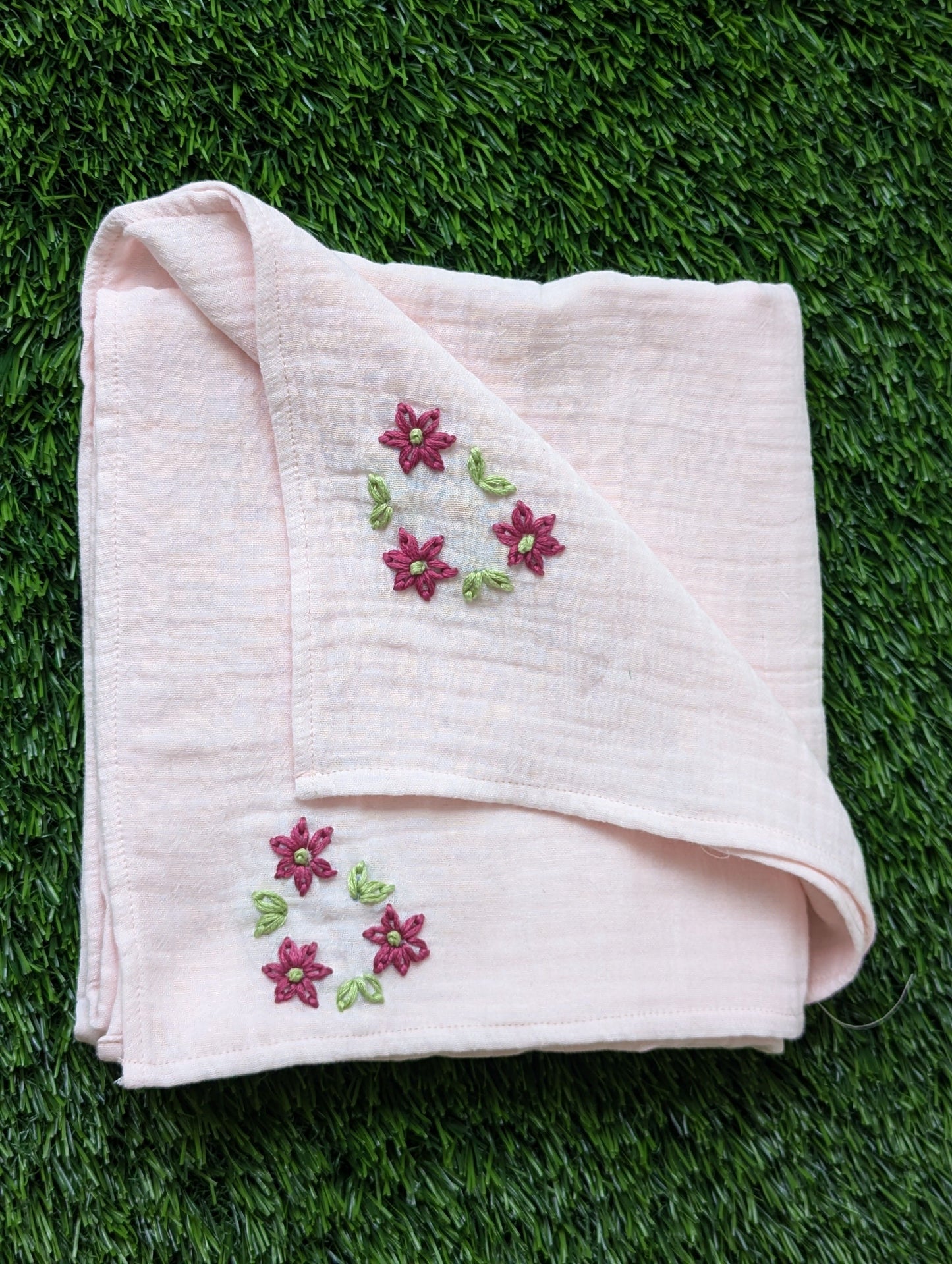 New Born Muslin Embroidery Swaddle