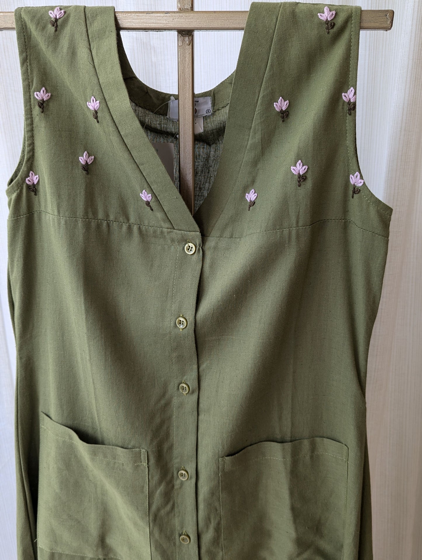Green C-Linen Dress