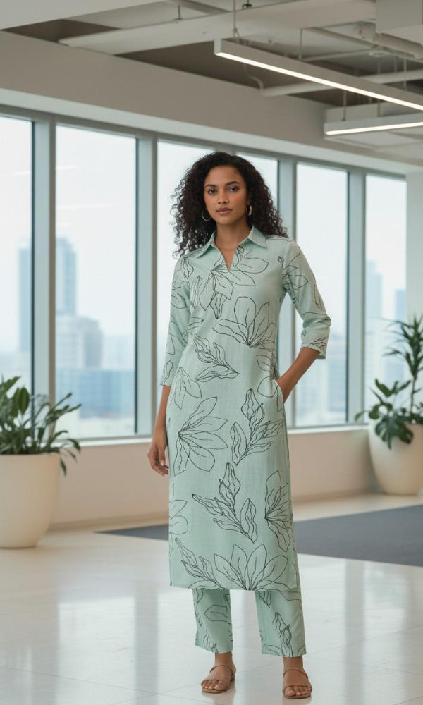 Mint Green Mul Cotton Co-Ord Set