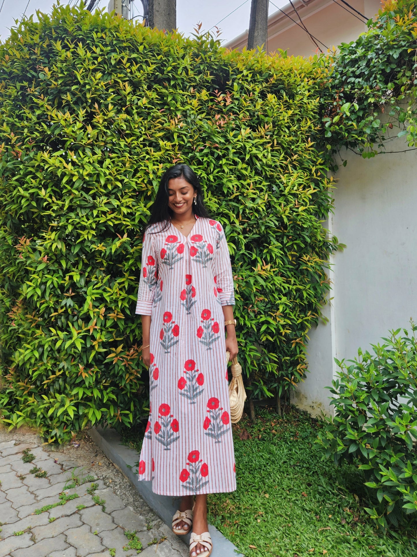 Cindia Handblock Shirt Dress