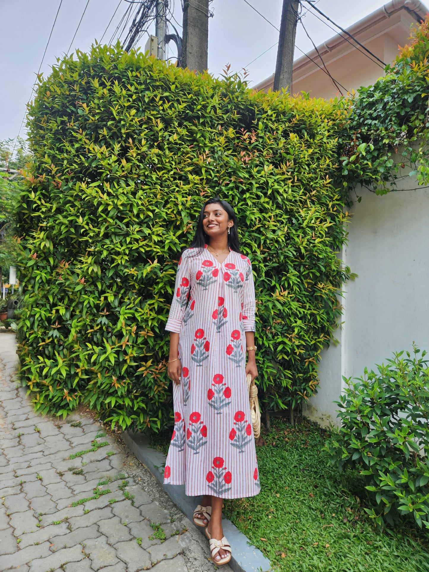 Cindia Handblock Shirt Dress
