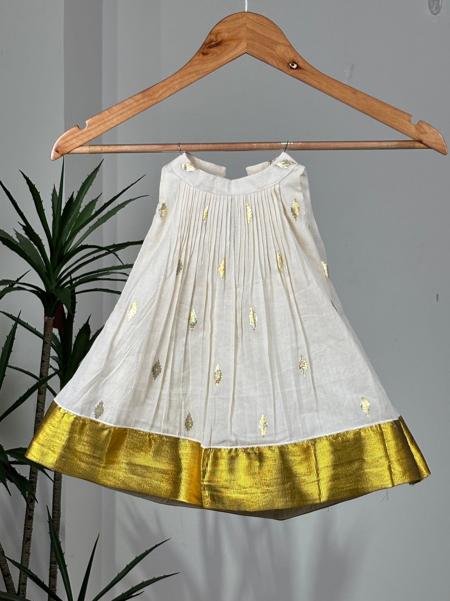 Ivory & Gold Kasavu Dress