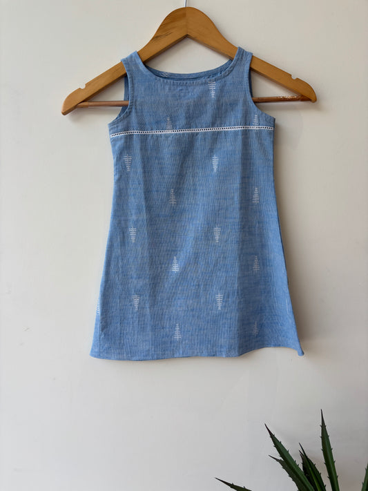 Blue cotton weave dress