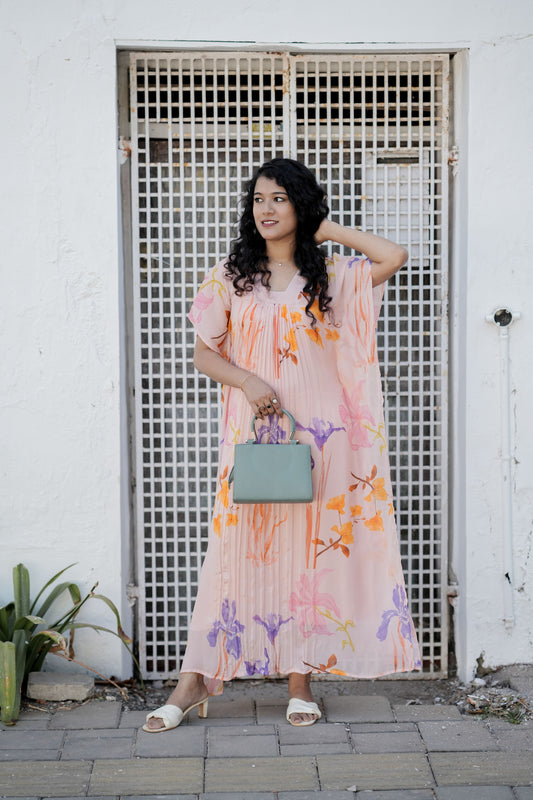 Peach Floral Kaftan