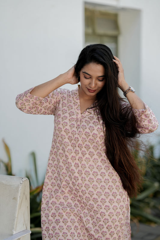 Pink Hand Block Co-ord Set