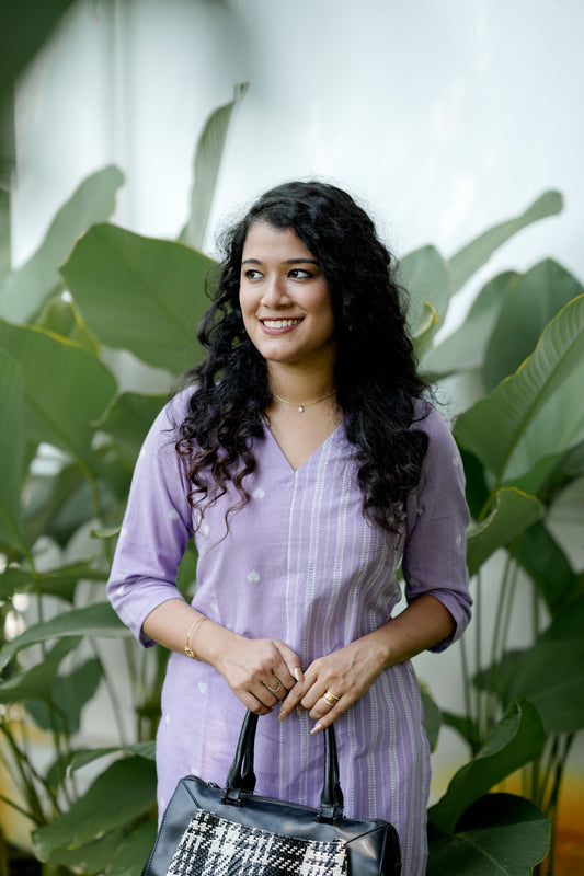 Lavender  Hloom Cotton Kurti
