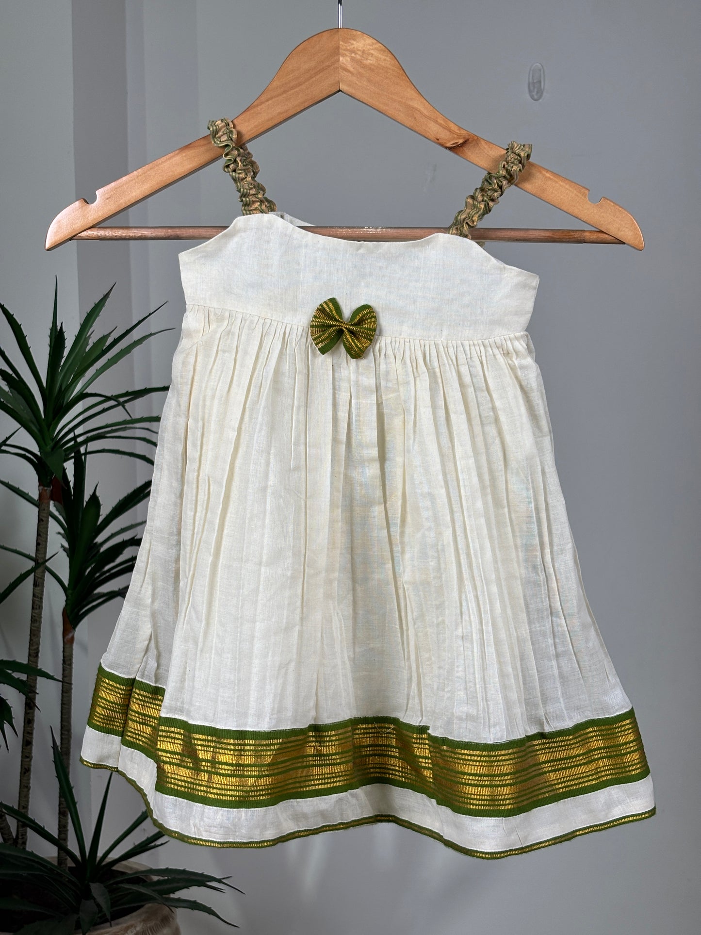Green Kasavu Dress