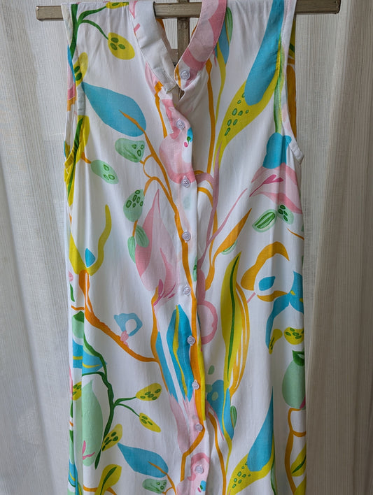 Rayon Shirt Dress White