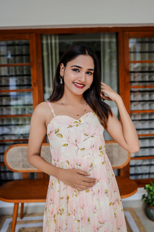 Peach Organza Strap dress