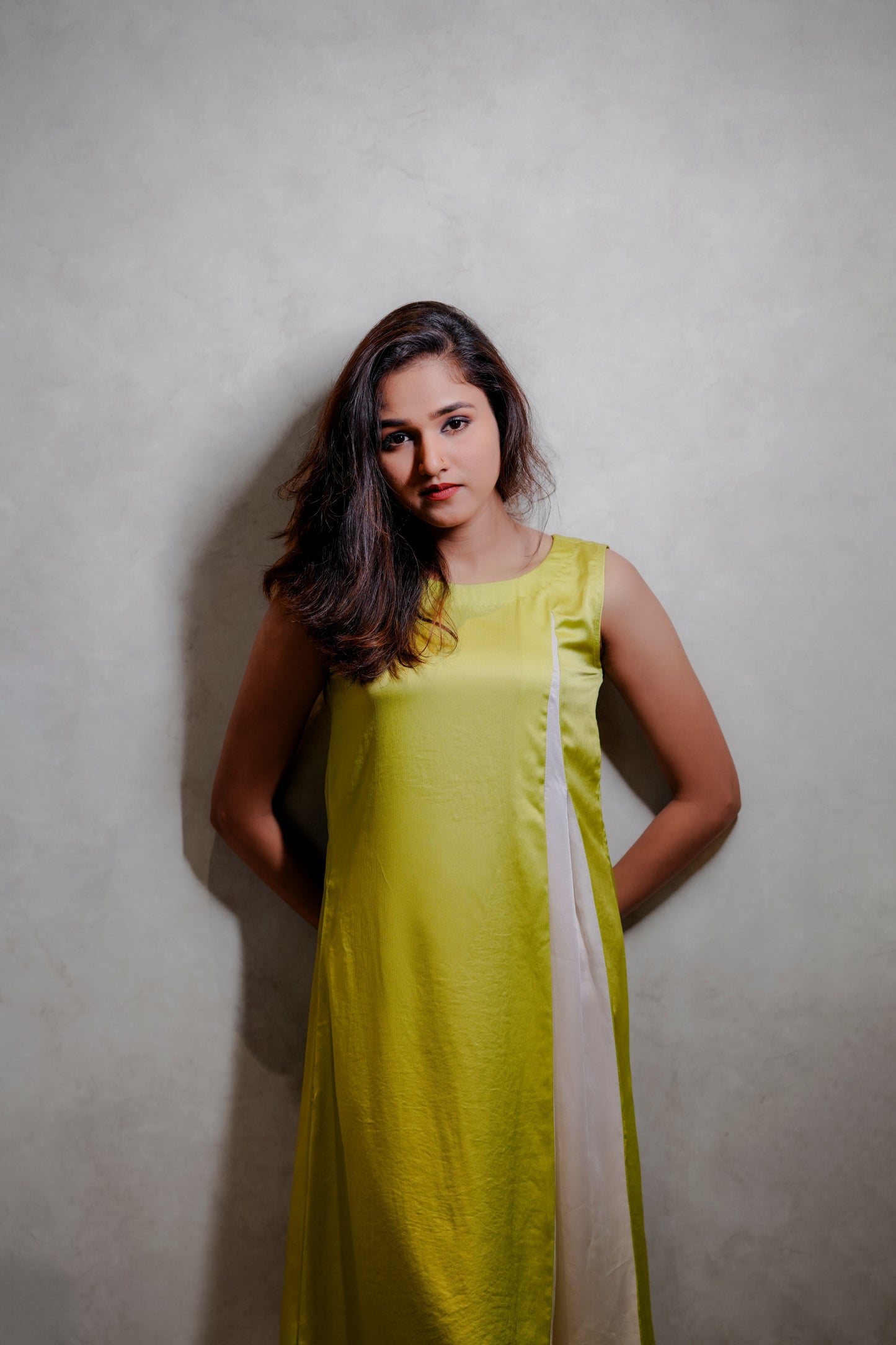Crepe Box Pleat Dress