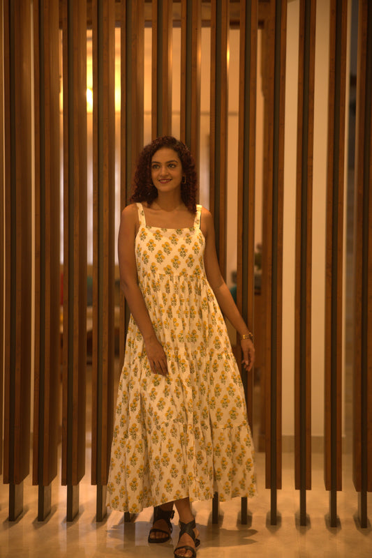 Yellow Mul cotton Dress