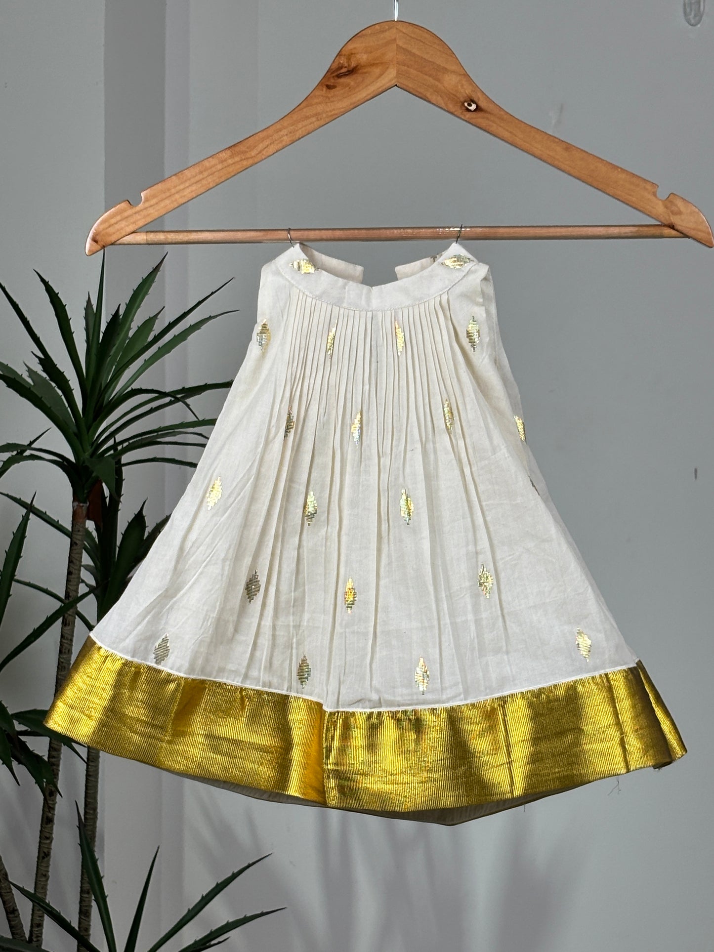 Ivory & Gold Kasavu Dress