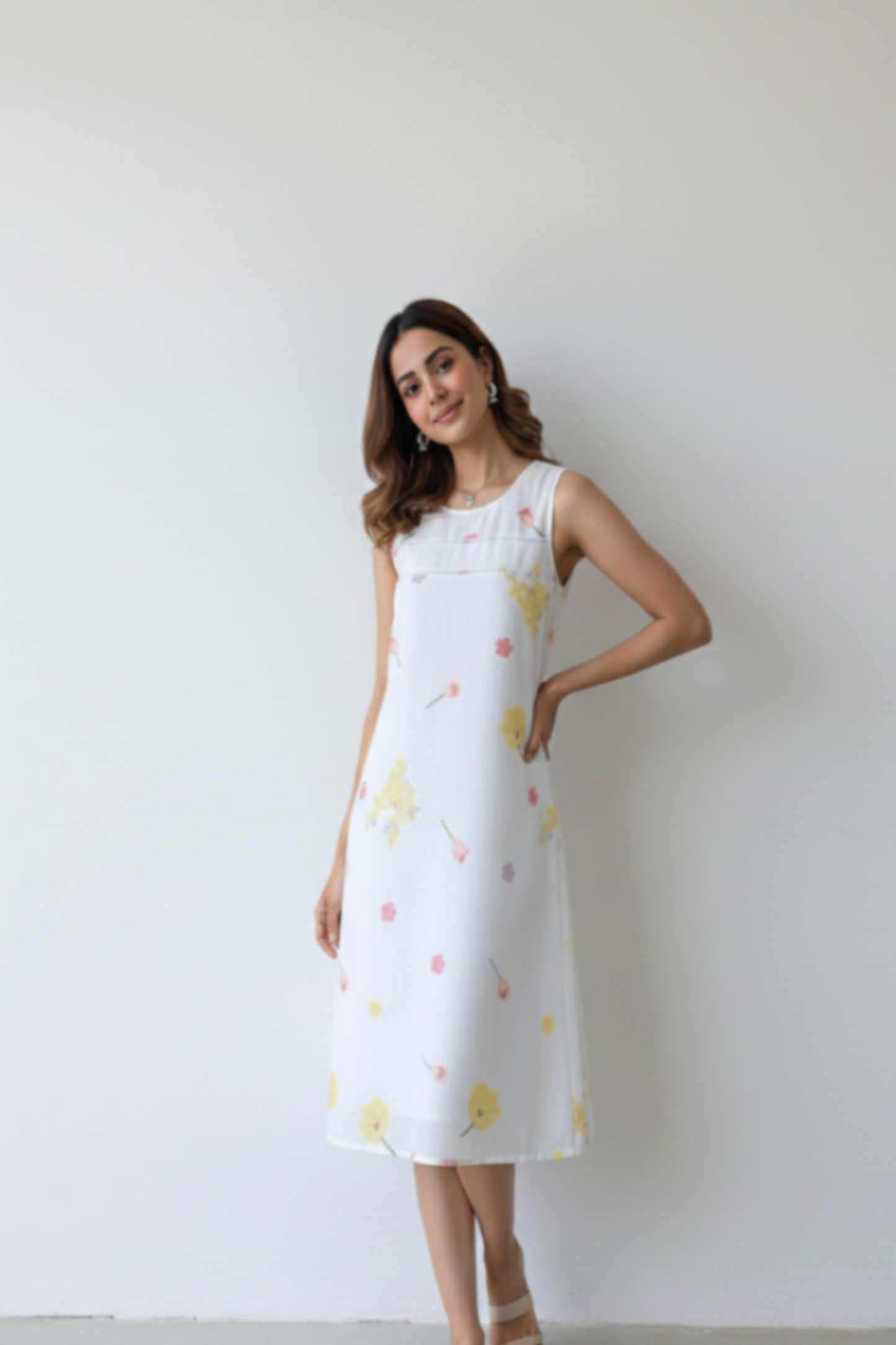 Cotton Linen  W&Y Flower Dress
