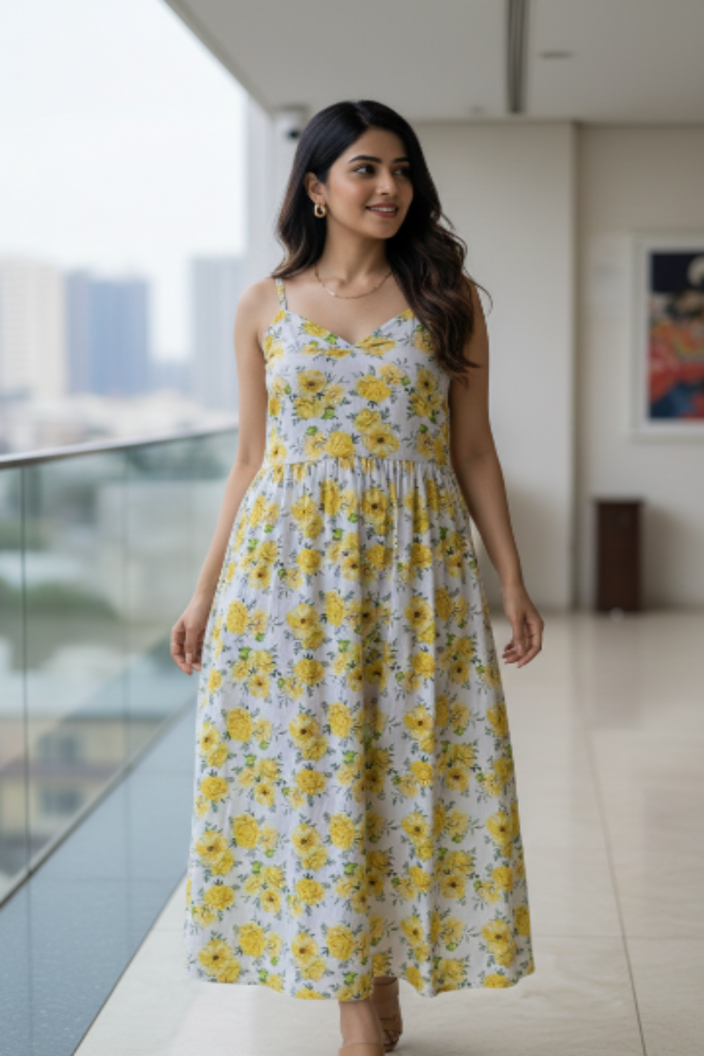 Yellow Floral Dress