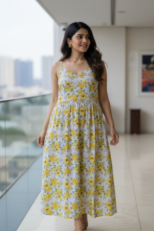 Yellow Floral Dress