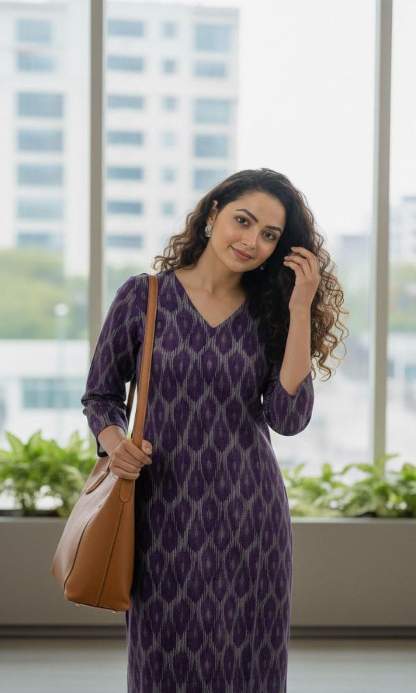 Violet Ikat Kurti