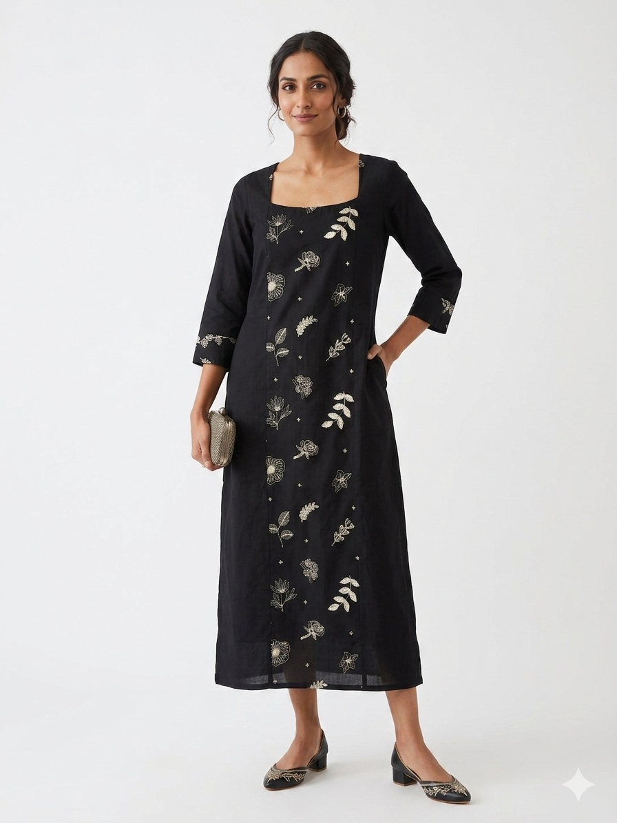 Black mul A-line Dress