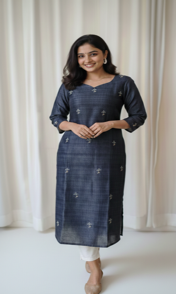 Semi Tussar  Kurti