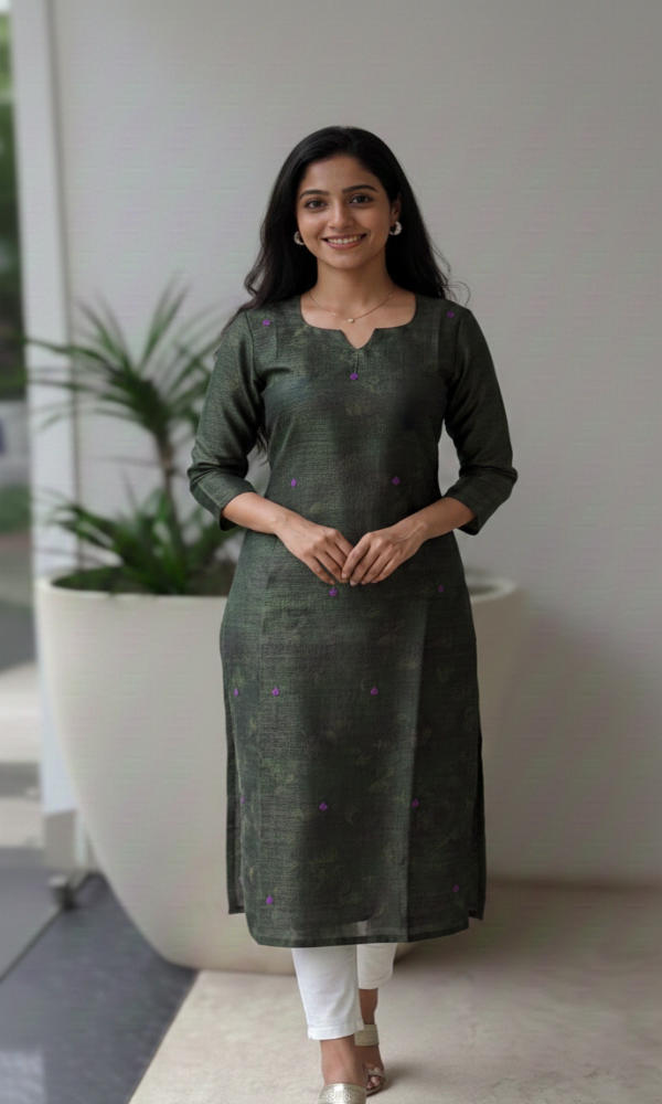 Semi Tussar  Kurti