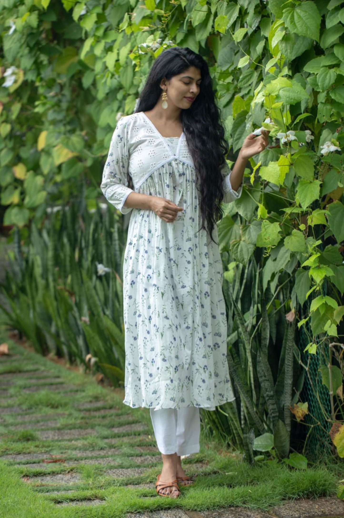 Hakobal Floral Alia Cut Dress