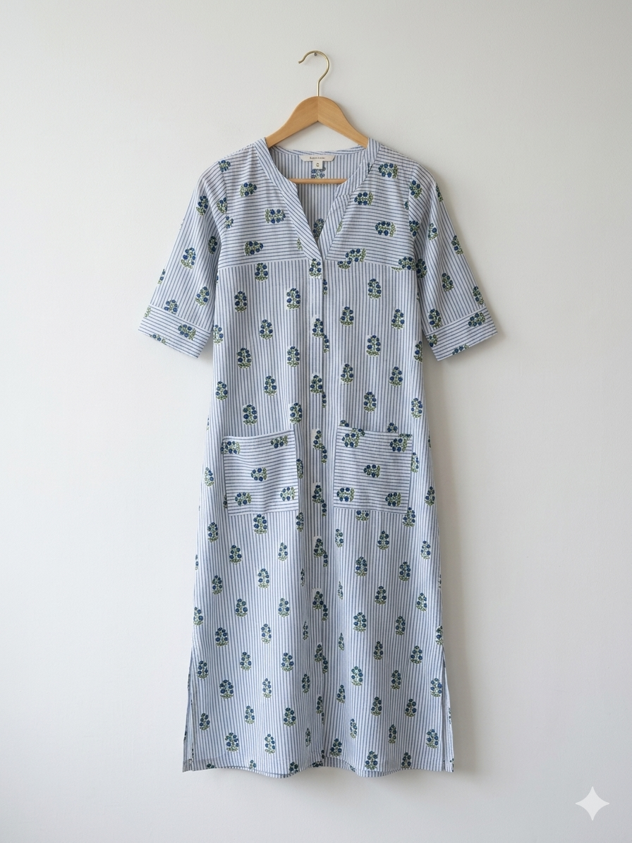 Nautical Bloom Shirt Dress