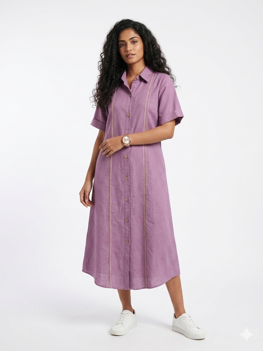 Lavender shirt dress