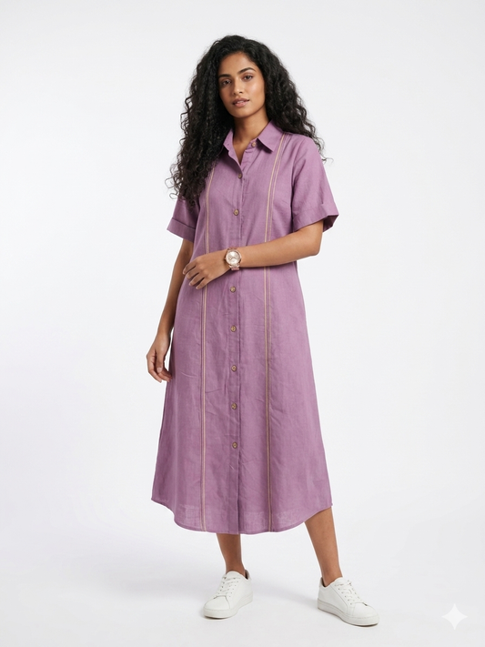 Lavender shirt dress