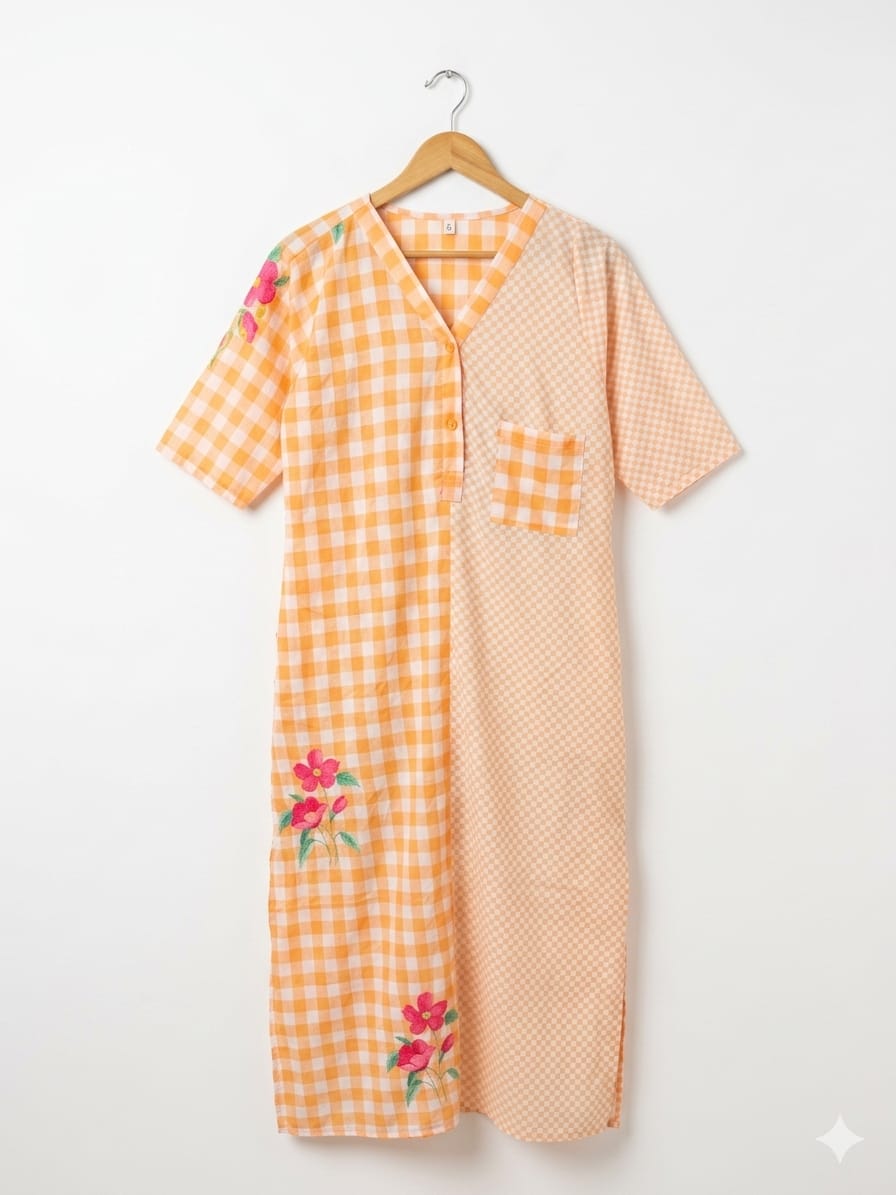 The yellow grid Dress