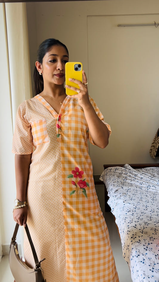 The yellow grid Dress