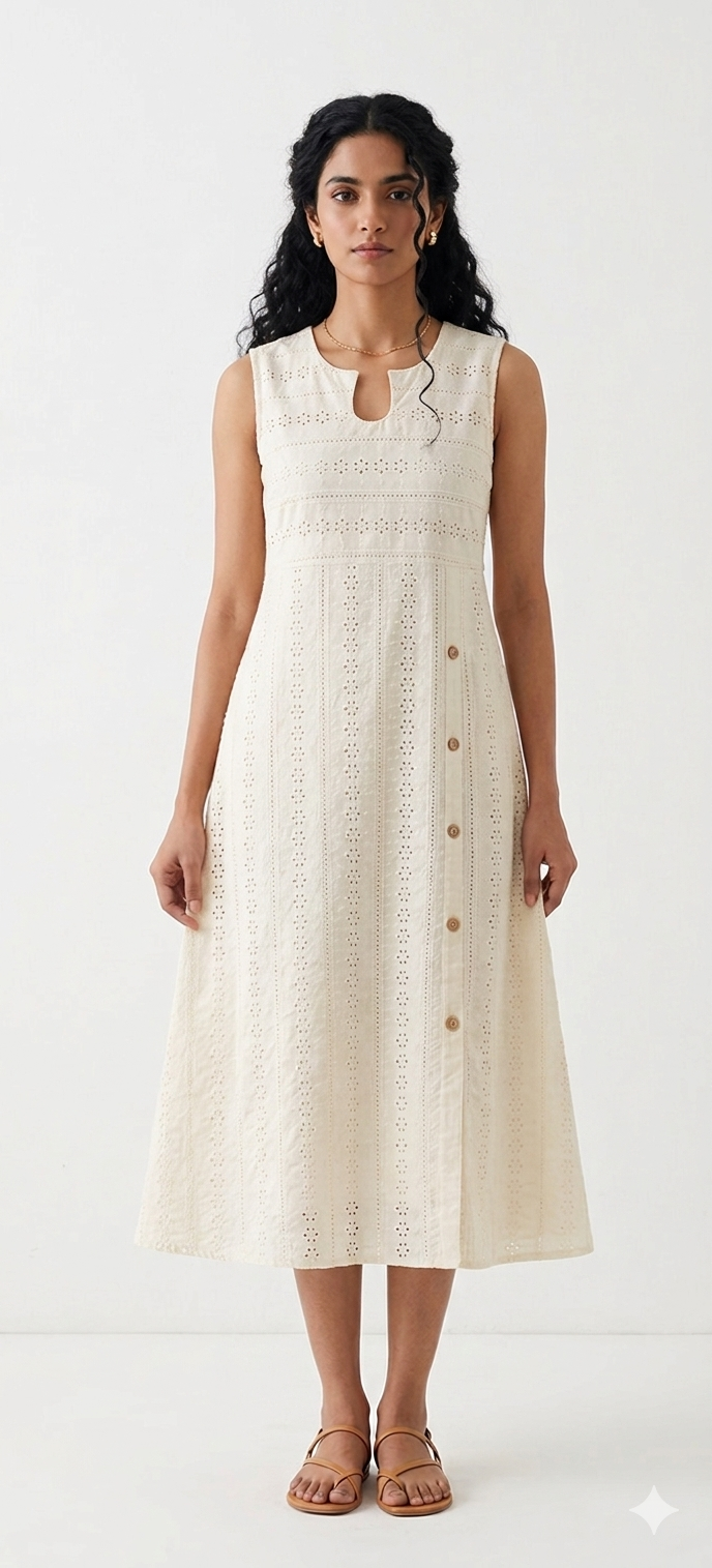 The Striped Hakoba Slitted Dress