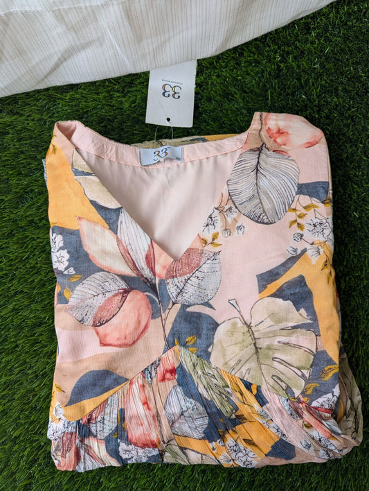 Leaf Print Alia Cut Dress