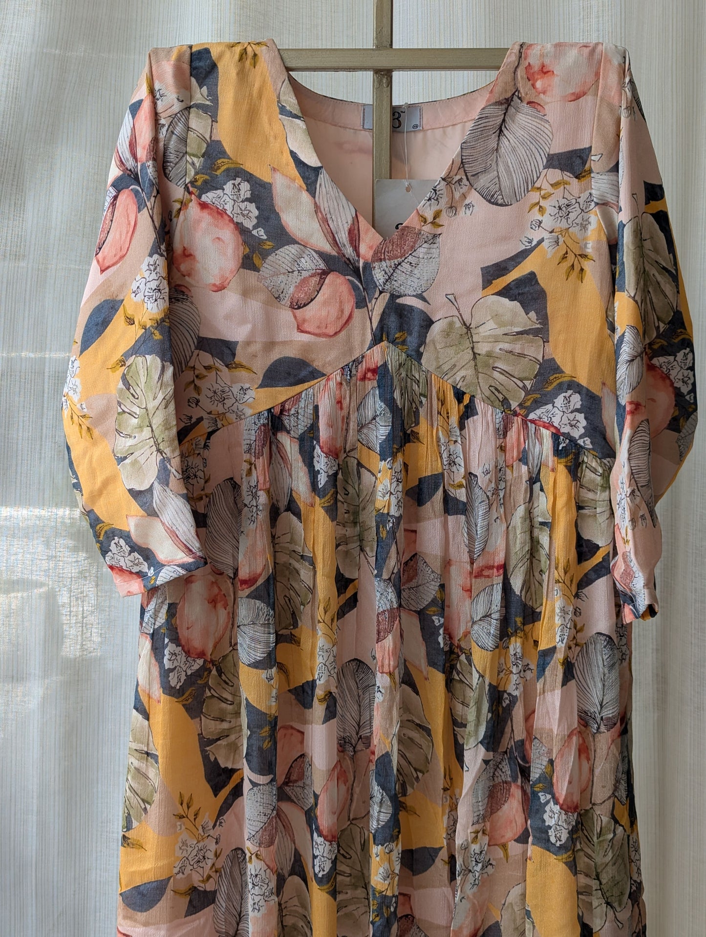 Leaf Print Alia Cut Dress