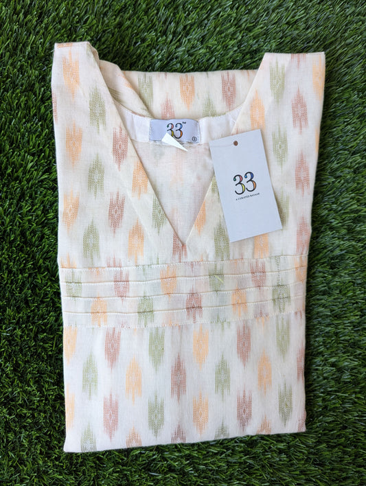 White Ikat kurti