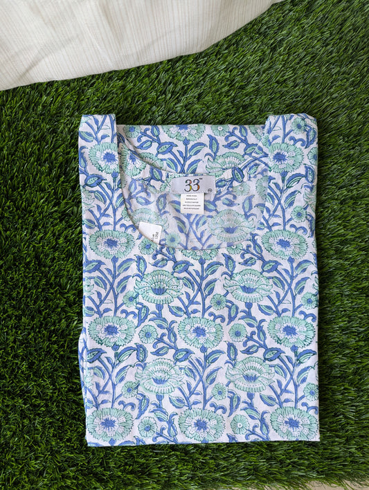 BP White and Blue Kurtis