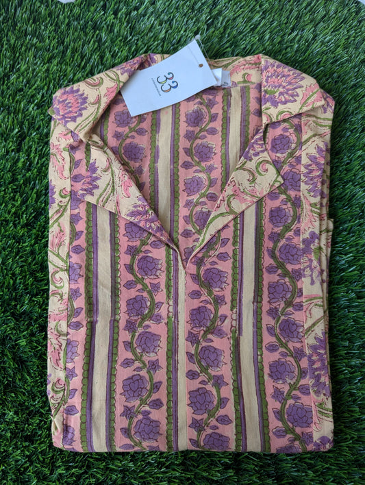 3 Panel  Mul cotton Purple kurti