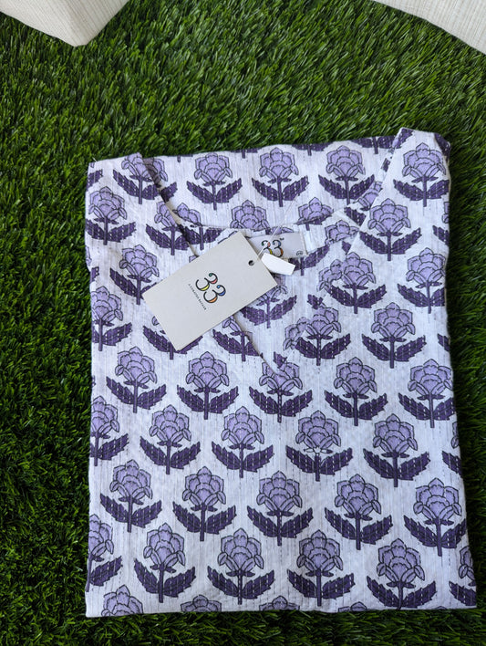 Violet Kantha Cotton Kurti