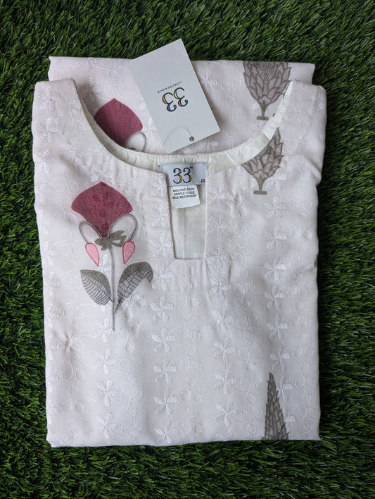 White Hakoba Prick Kurti